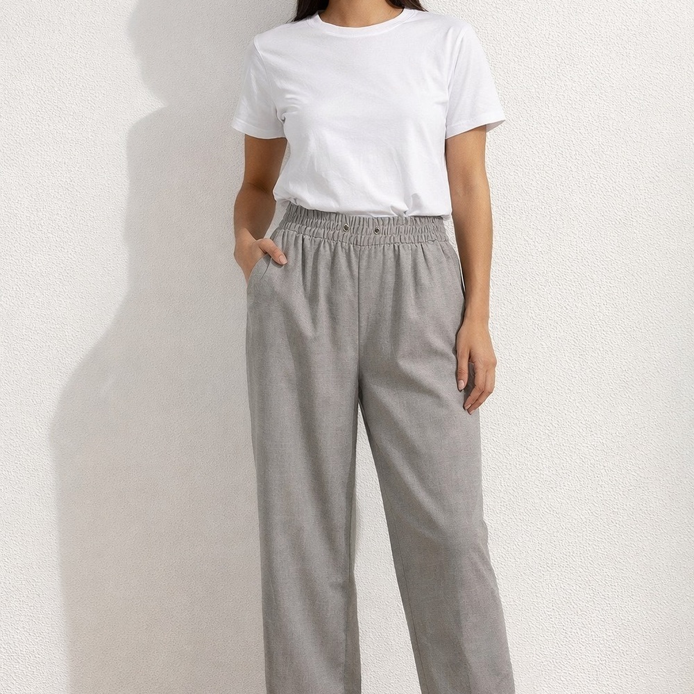 GAP Jogger Pants Light Gray Pull On Stretch Waist Size 10 Petite